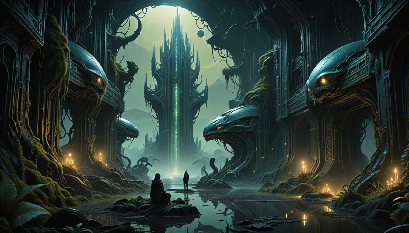 Ethereal Explorer in Ancient Alien Ruins