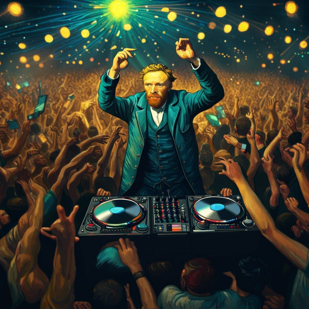 Van Gogh as EDM DJ in 8K Resolution