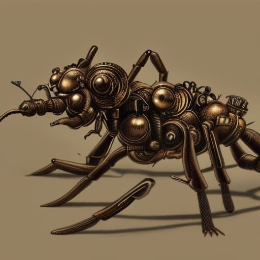 Steampunk ant warrior