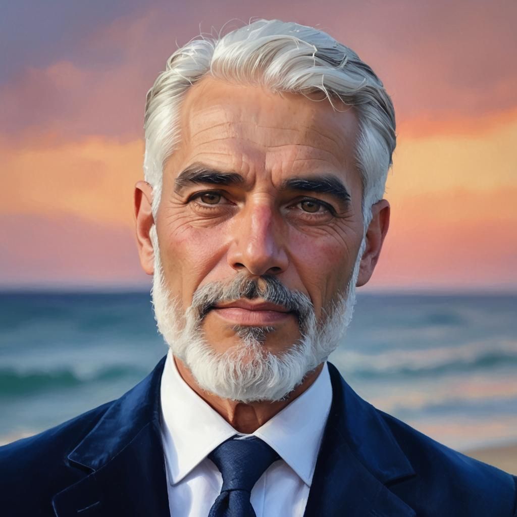 Elegant Gentleman in Velvet Suit: Impasto Oil Portrait