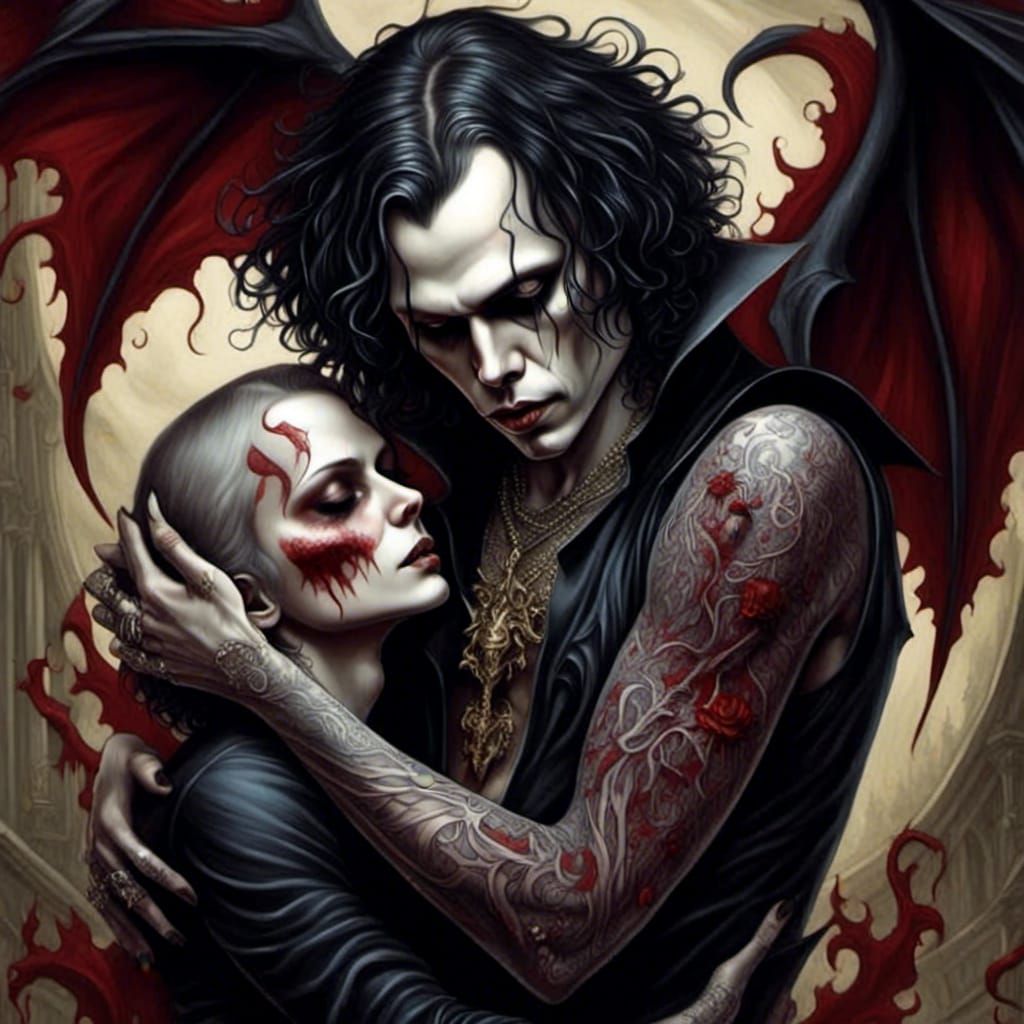 Crimson Ink Vampire Holding Victim