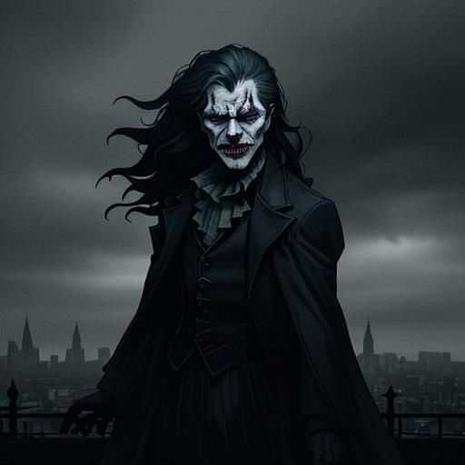 Brooding Joker Over Gotham: Cinematic Film Still
