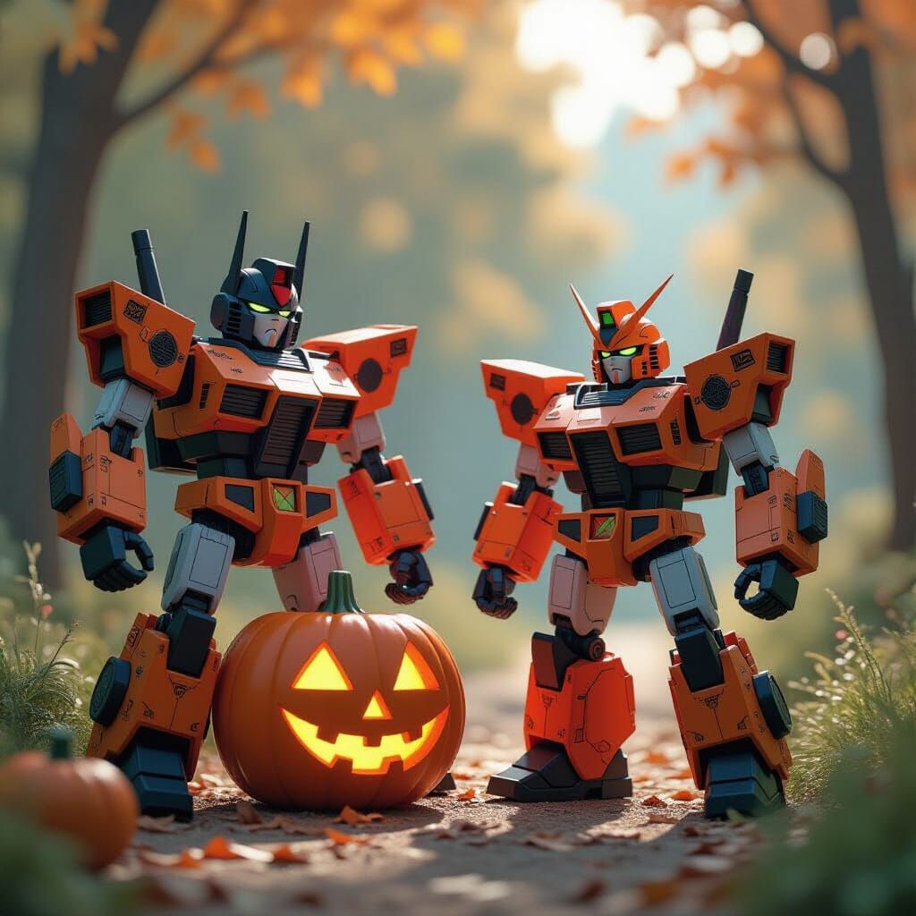 Transformers Halloween Decorations in Studio Ghibli Style