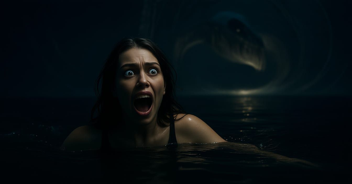 Terrified Man Screams Near Black Hole in Nightmare Ocean