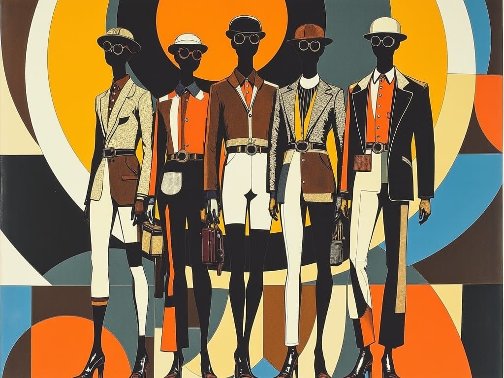 Zoot Suit Fashion: Geometric Kaleidoscope in Parrish Style