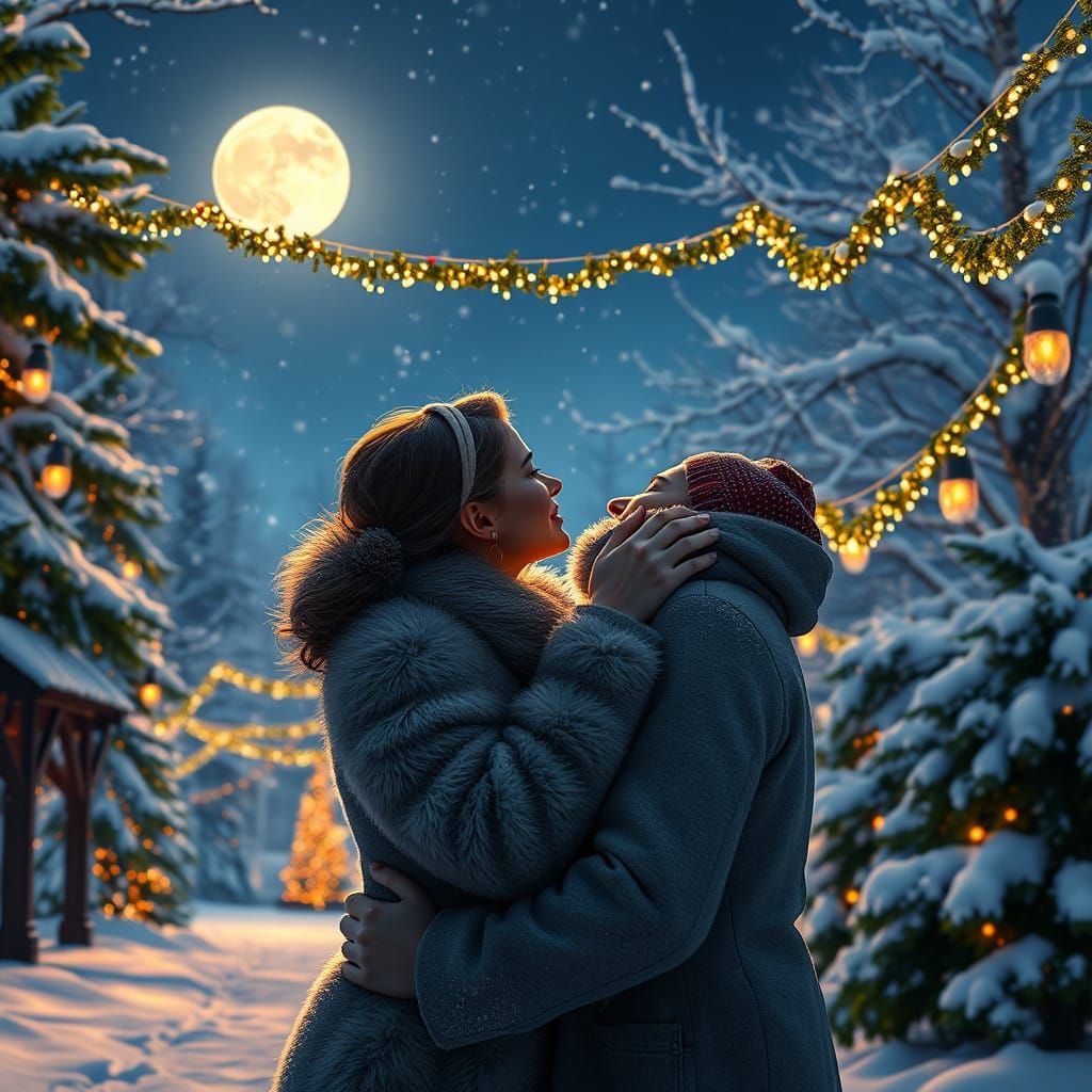 Winter Wonderland Love Under the Moonlit Christmas Sky