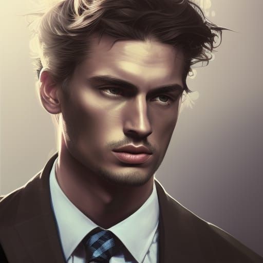 Handsome British Man in London, Detailed Portrait