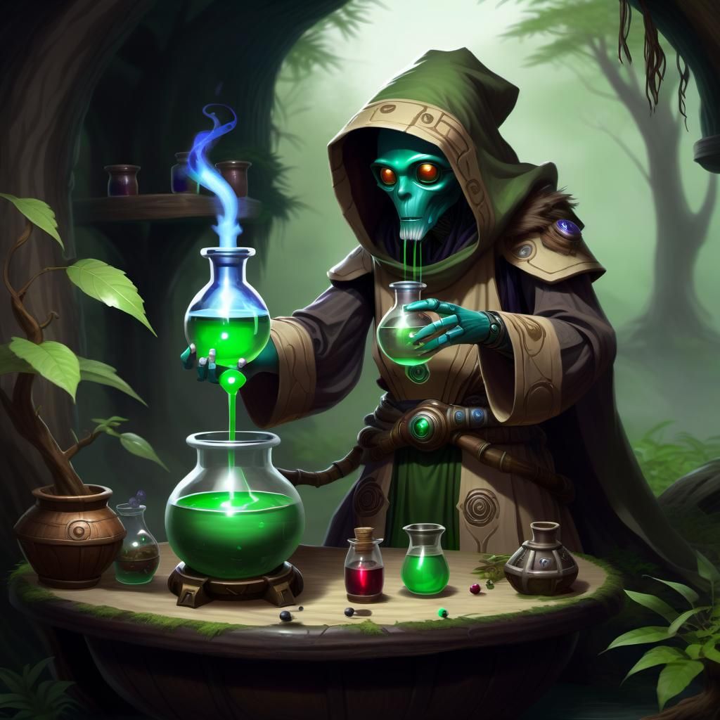 Droid Druid Concocting Potion