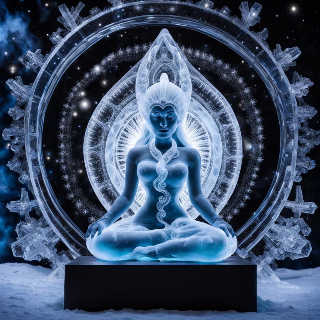 Frozen Goddess Meditating in Outer Space