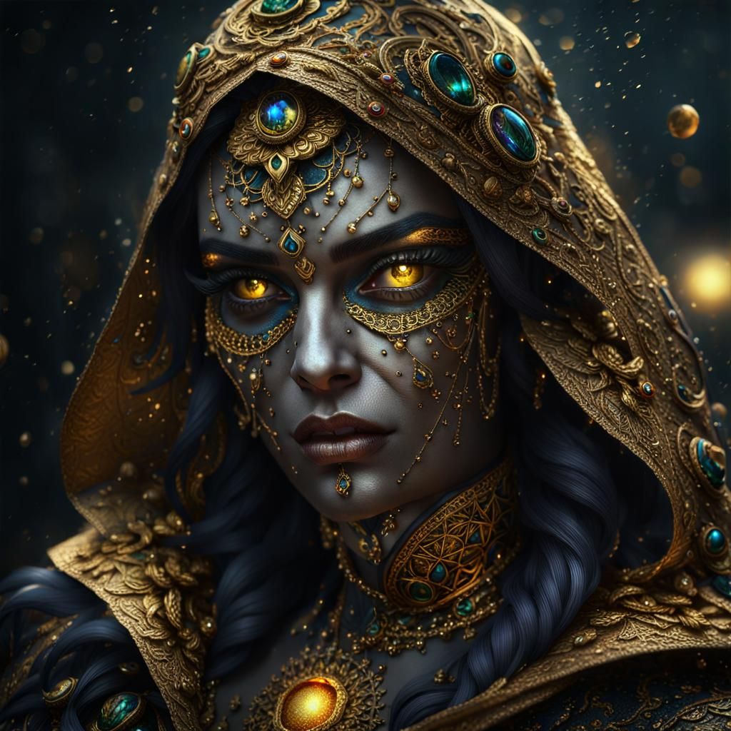 Golden Eye Reflecting Terror in Hyperrealism