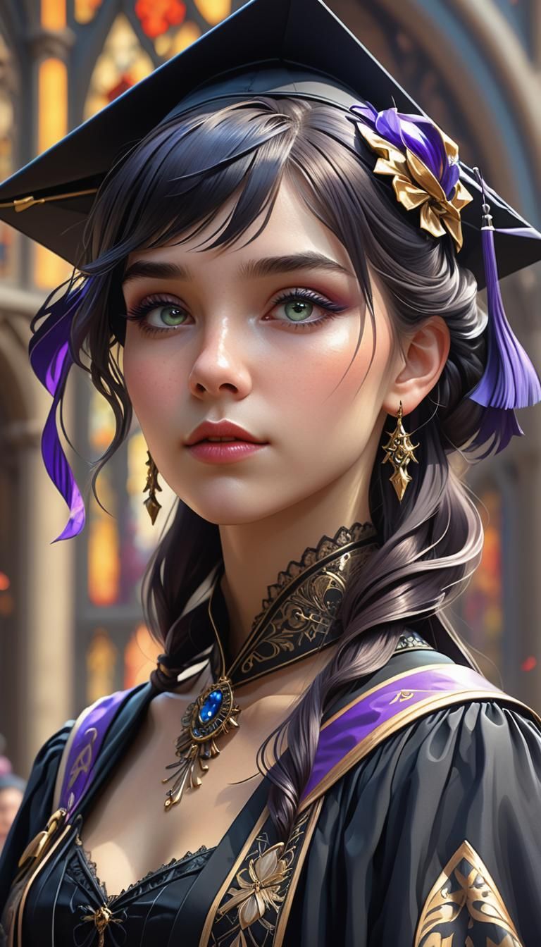 Gothic Woman's Graduation Day Celebration