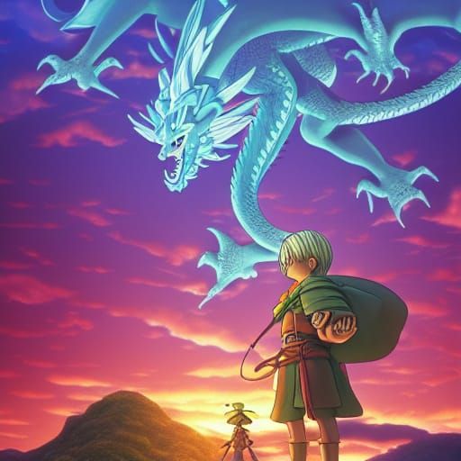 Baran from Dragon Quest in Ghibli Anime Style