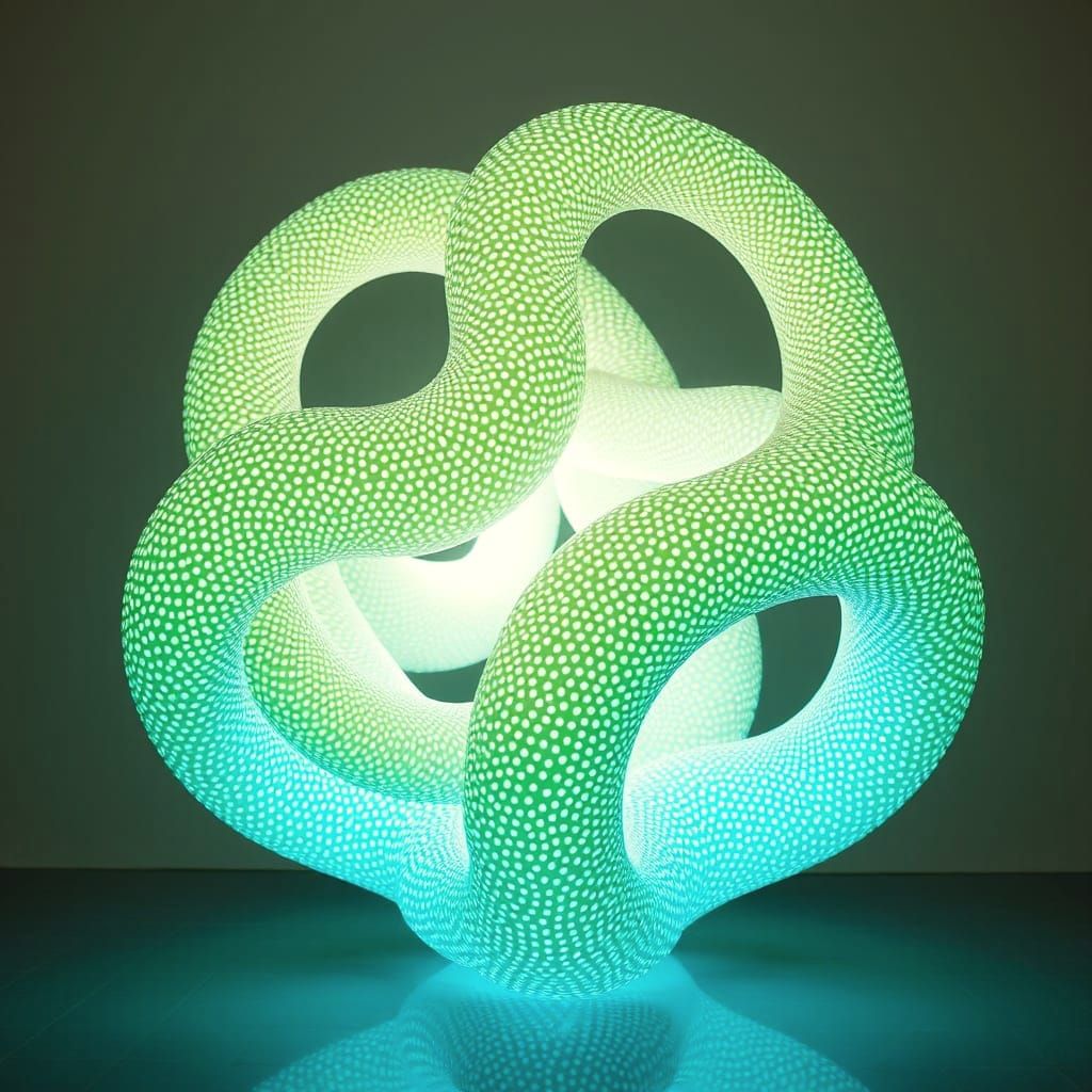 Abstract Dot Sculpture with Gradients and Volumetric Light