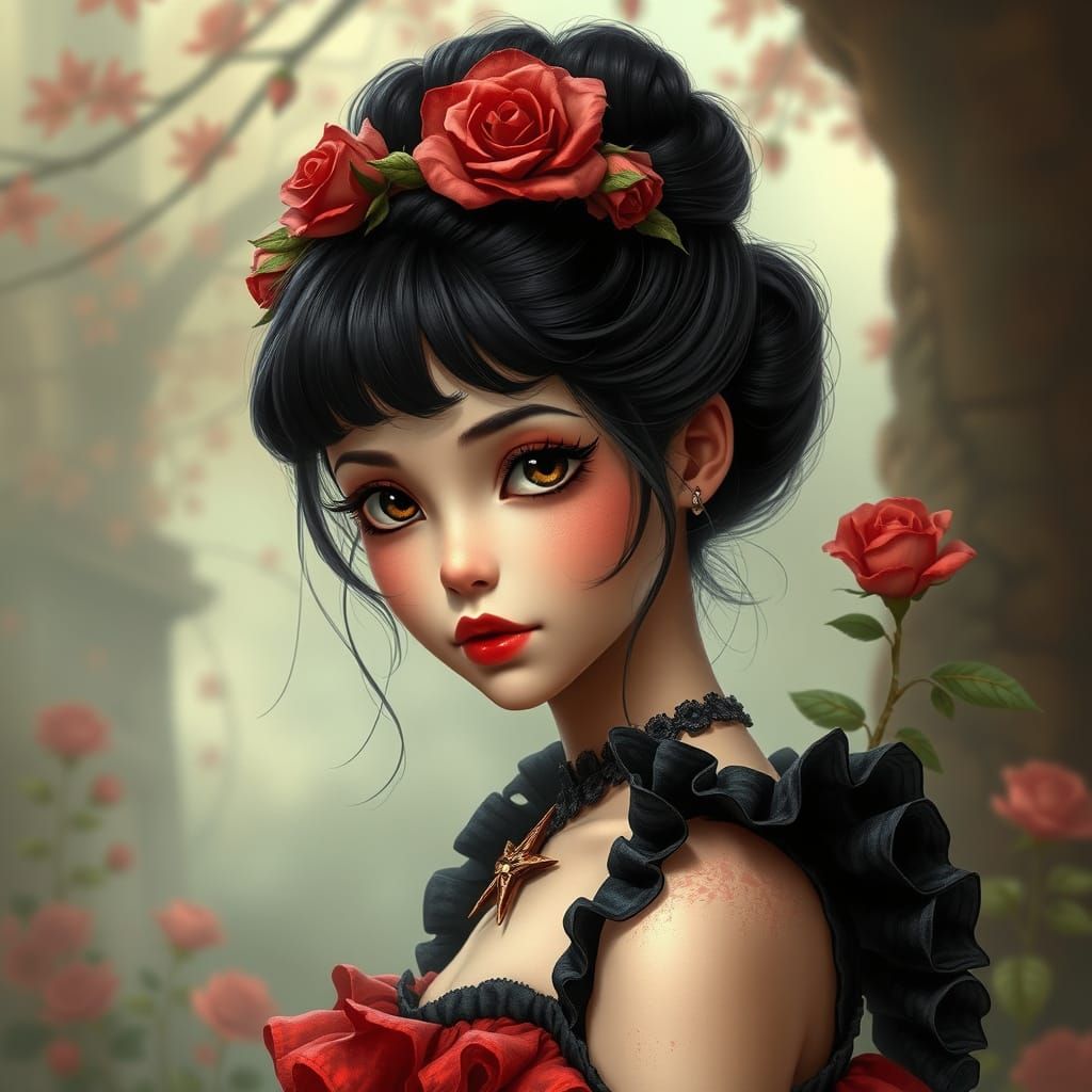 Steampunk Miss Acacia with Rose Crown and Thorns