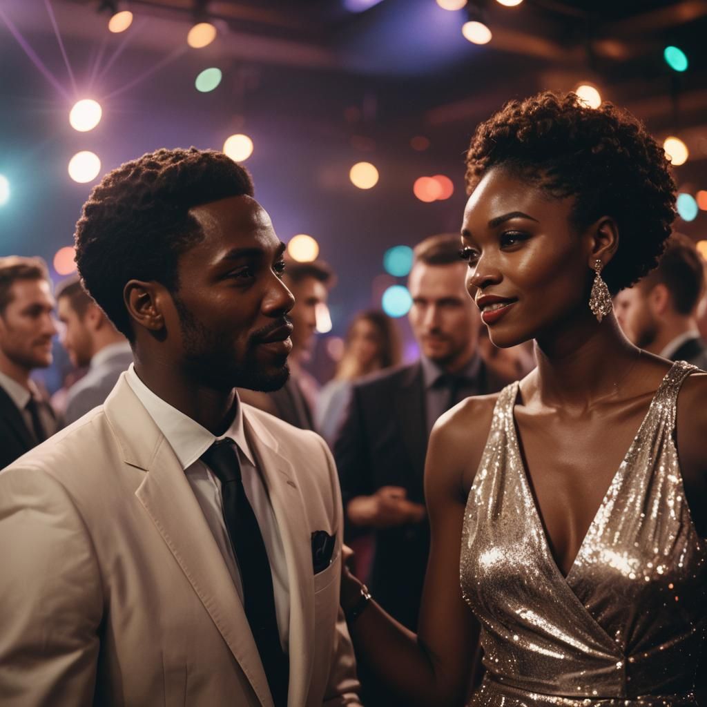 Glamorous Nightclub Scene with Elegant Couple