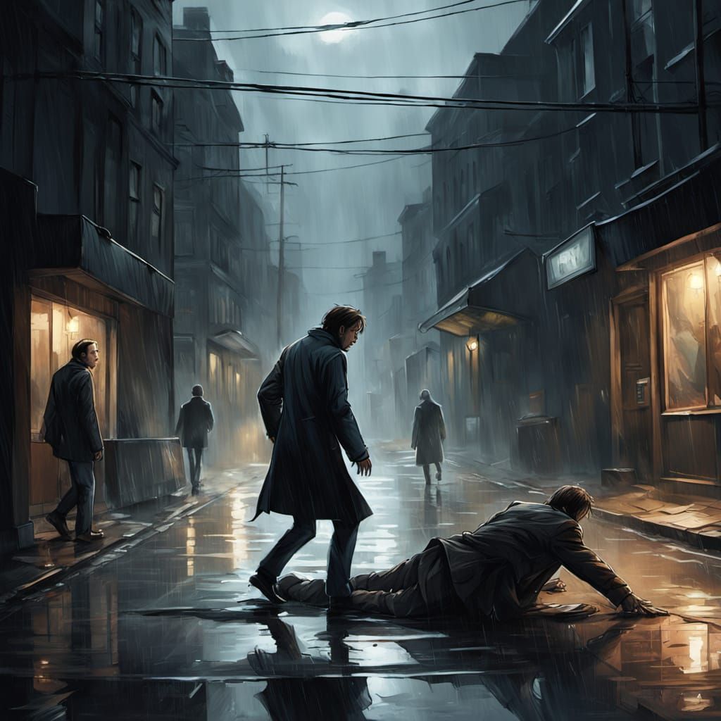 Urgent Rescue on a Dark Rainy Street