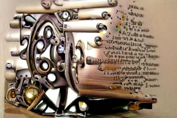 Steampunk Poetry Machine in Klimt Style