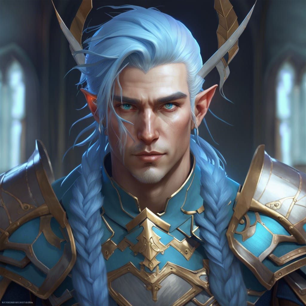 High Elf Archer Portrait in Art Nouveau Style