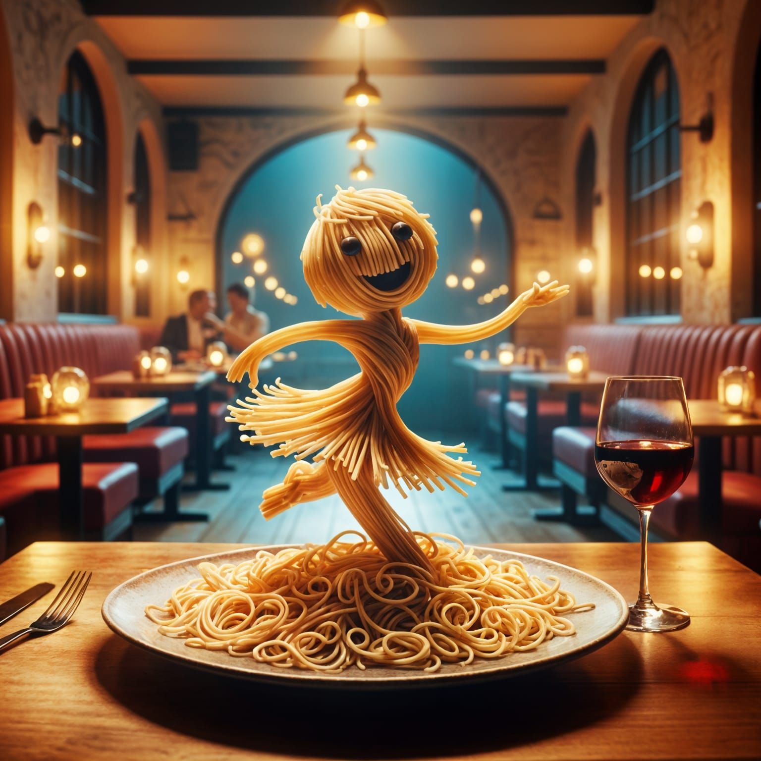 Spaghetti Dancer: A Whimsical Food Masterpiece
