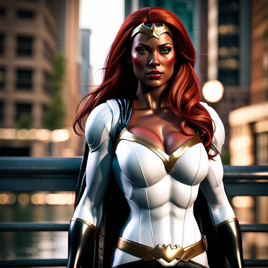 Freckled Redhead Superheroine in 3D Unreal Engine