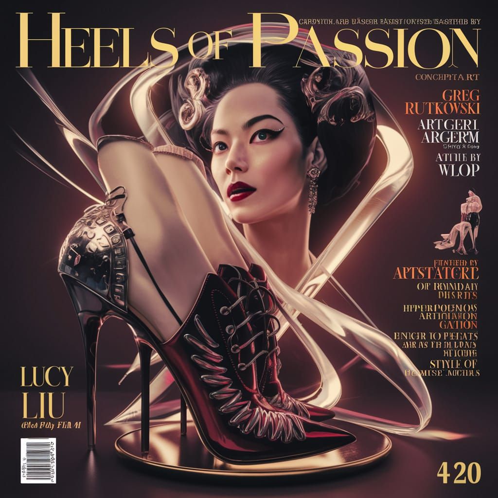 Lucy Liu as Hyper-Detailed Magazine Cover Art