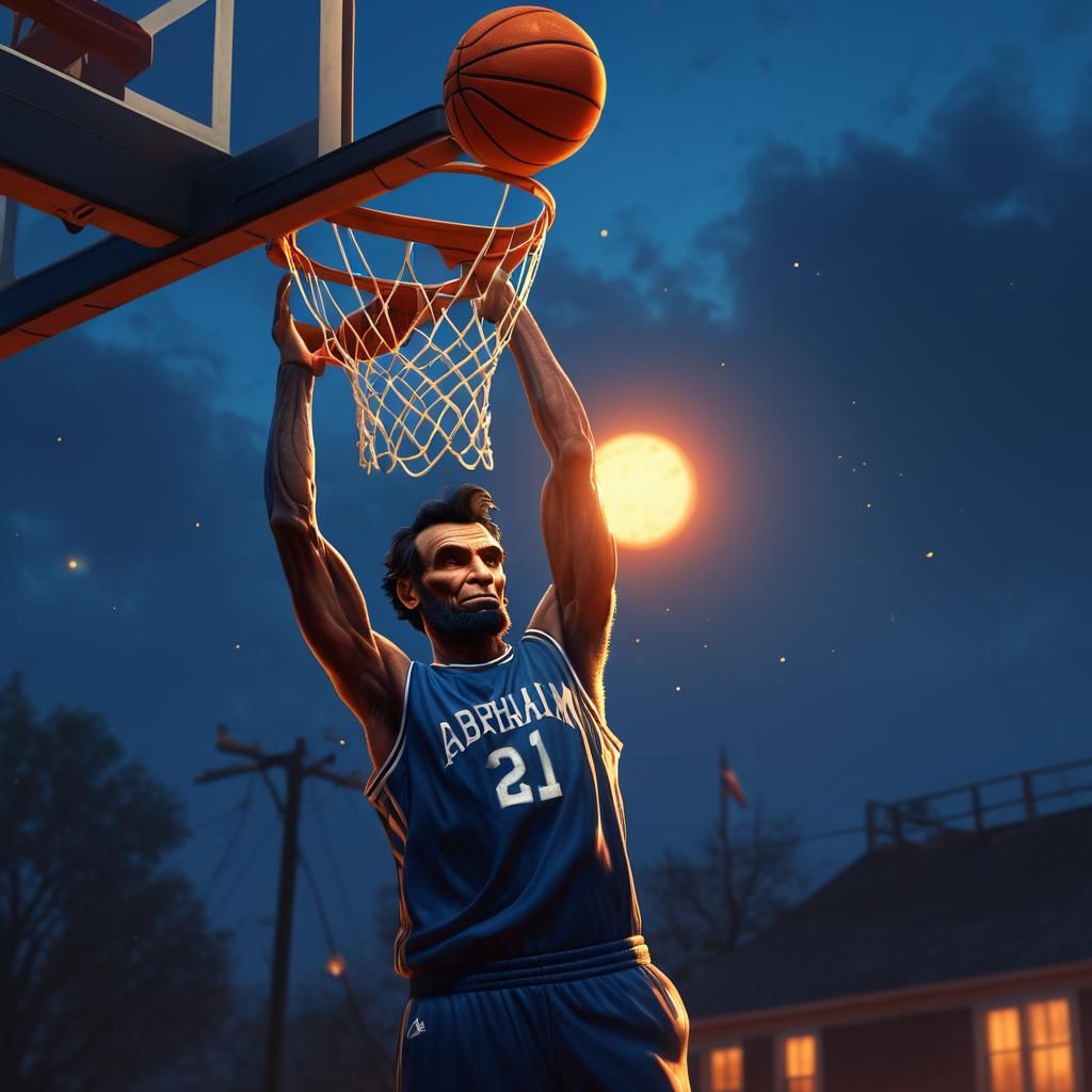 Abraham Lincoln Dunks in Fantasy Concept Art