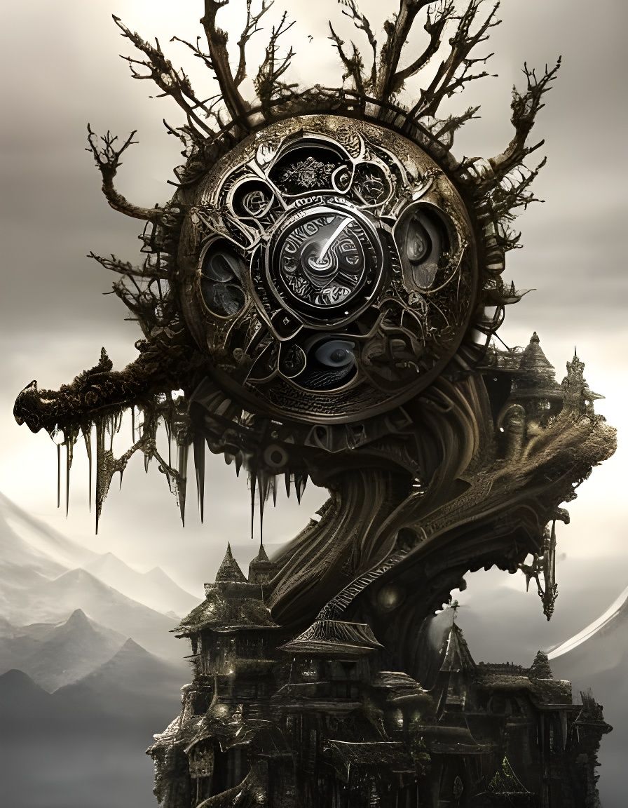 Clockwork Dreamland: Bonsai Town Under Moonlight