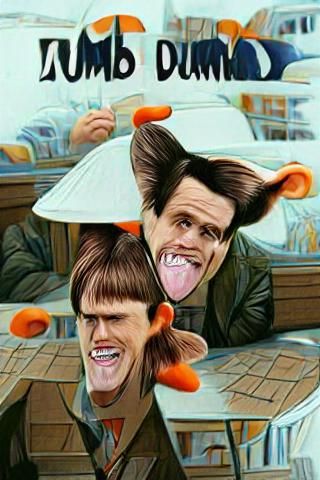 Two Comical Men in Digital Art Style