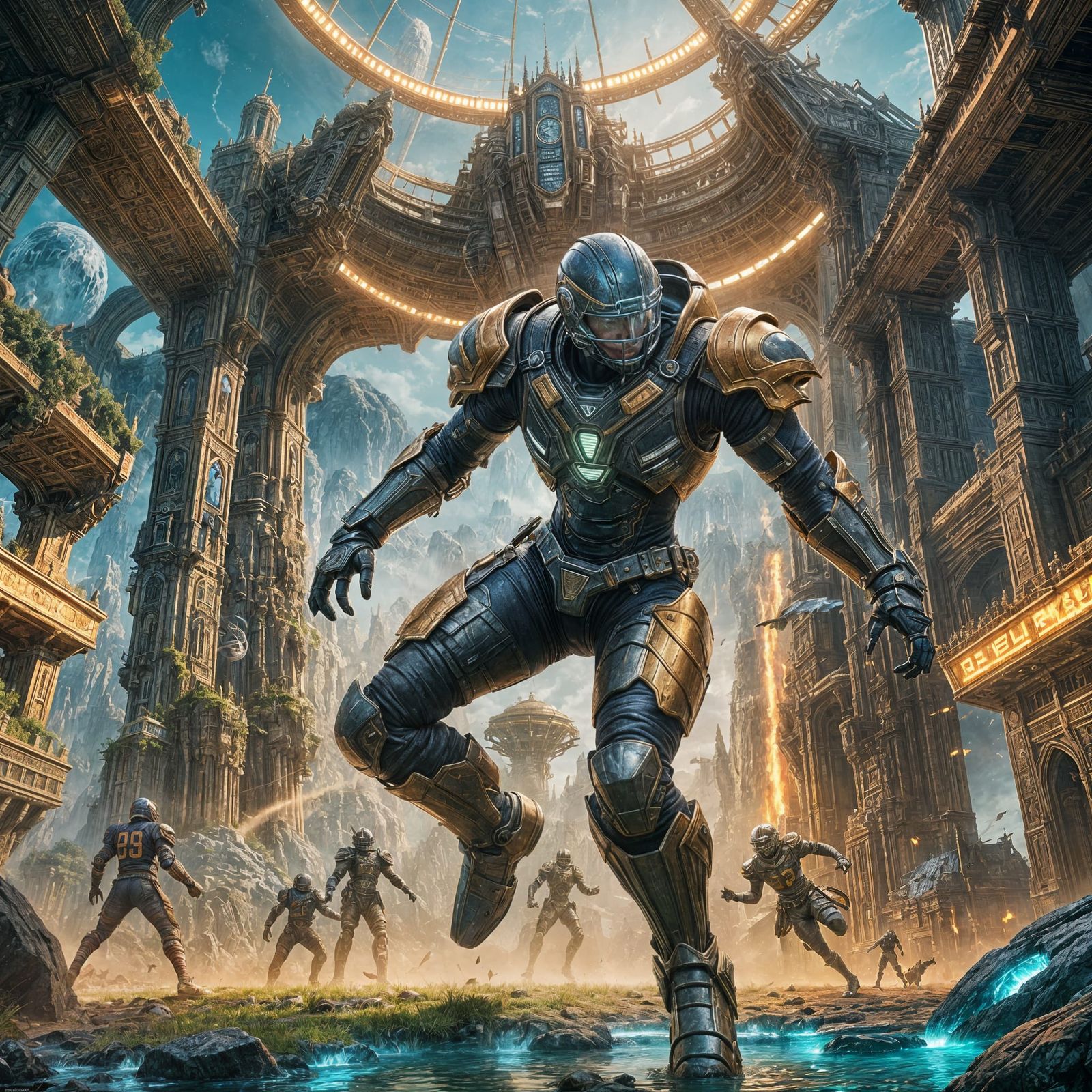 Detailed Matte Painting of a Football in 8K