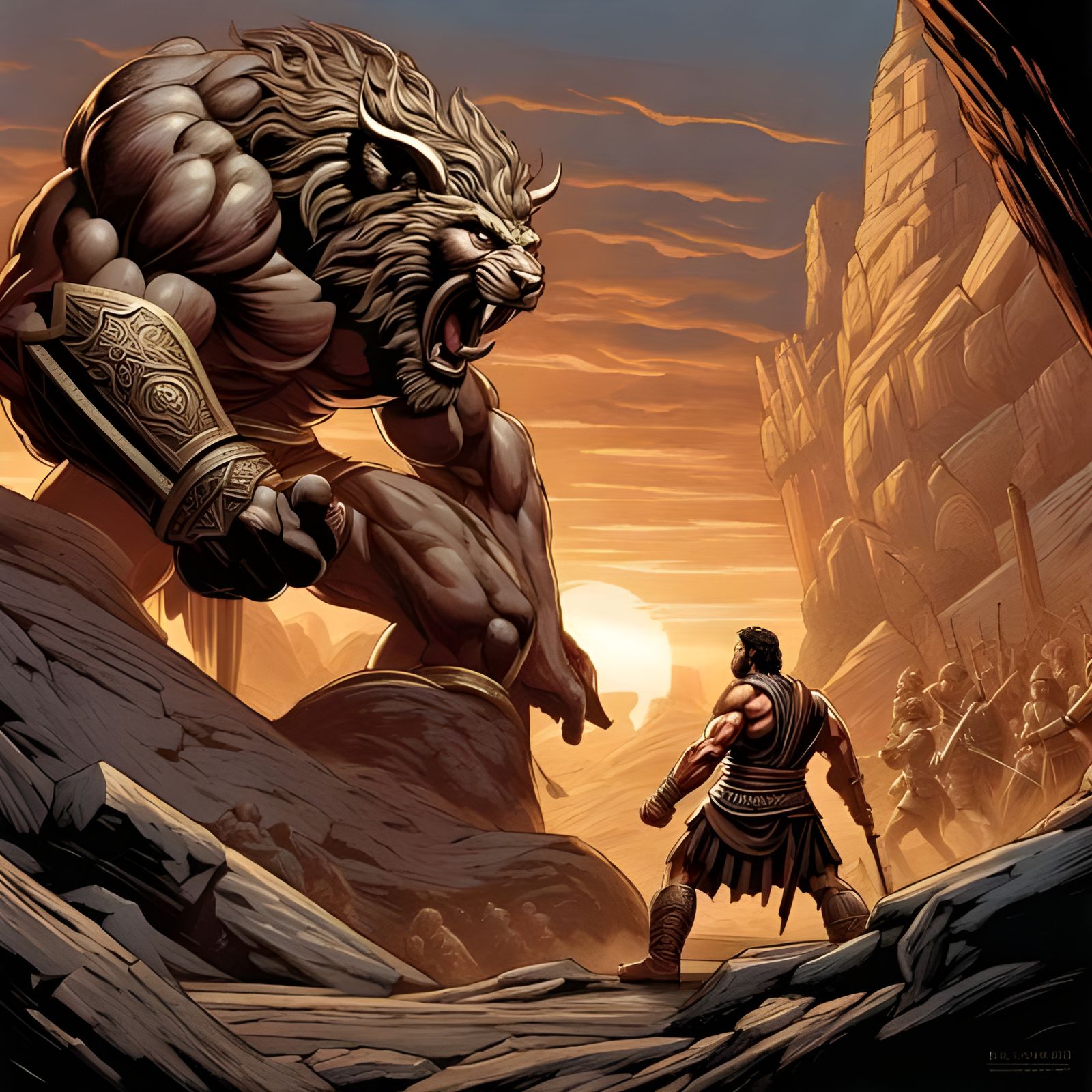 David and Goliath Battle from Goliath's View