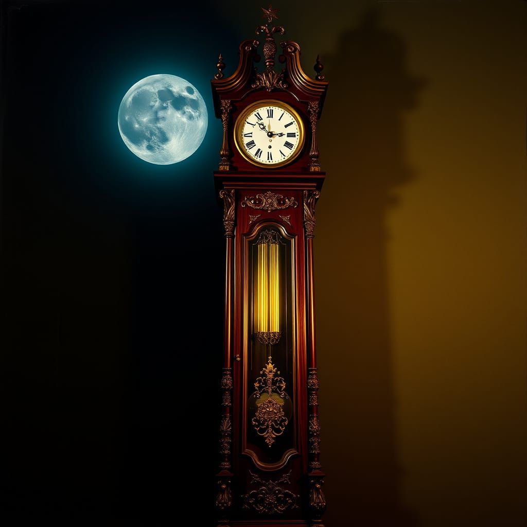 Ornate Grandfather Clock in Flemish Baroque Style