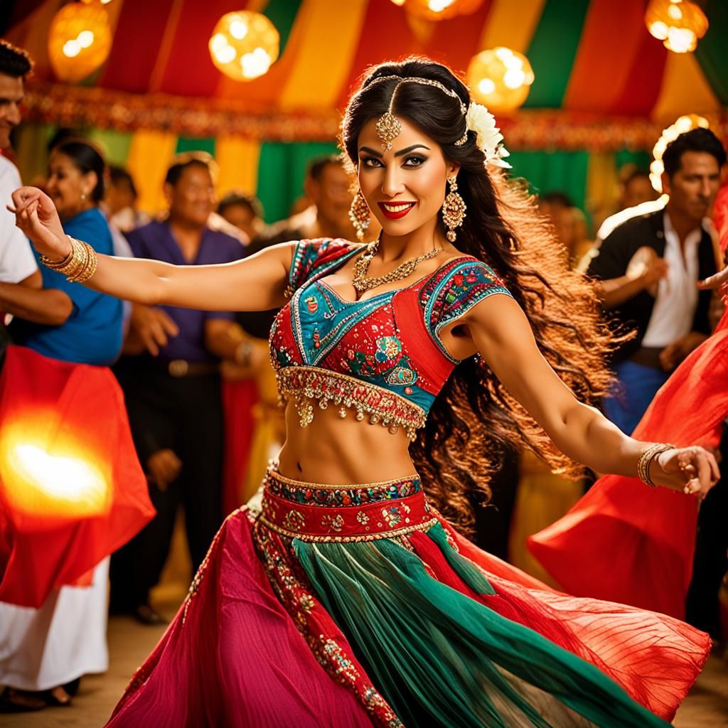 Mexican Belly Dancer Portrait in Cinematic Style