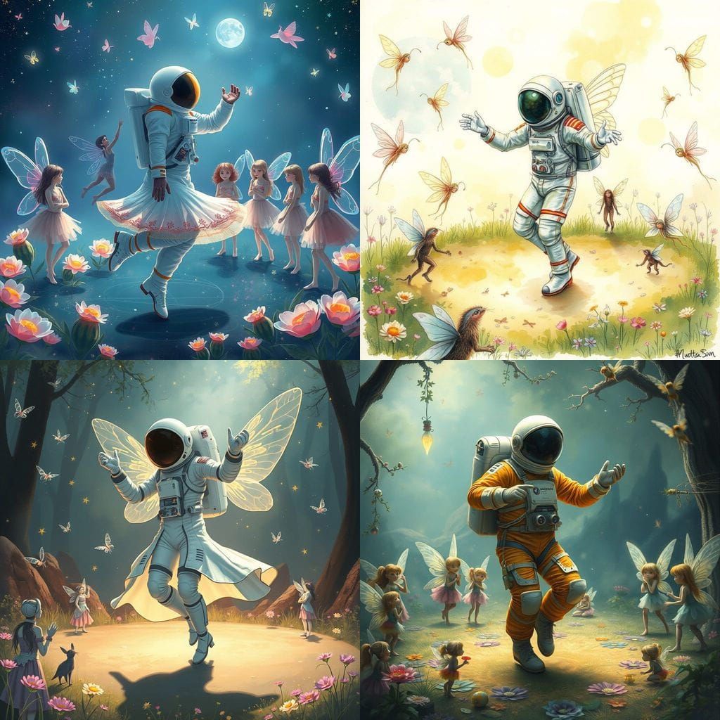 Astronaut Dances for Fairies in Enchanted Circle