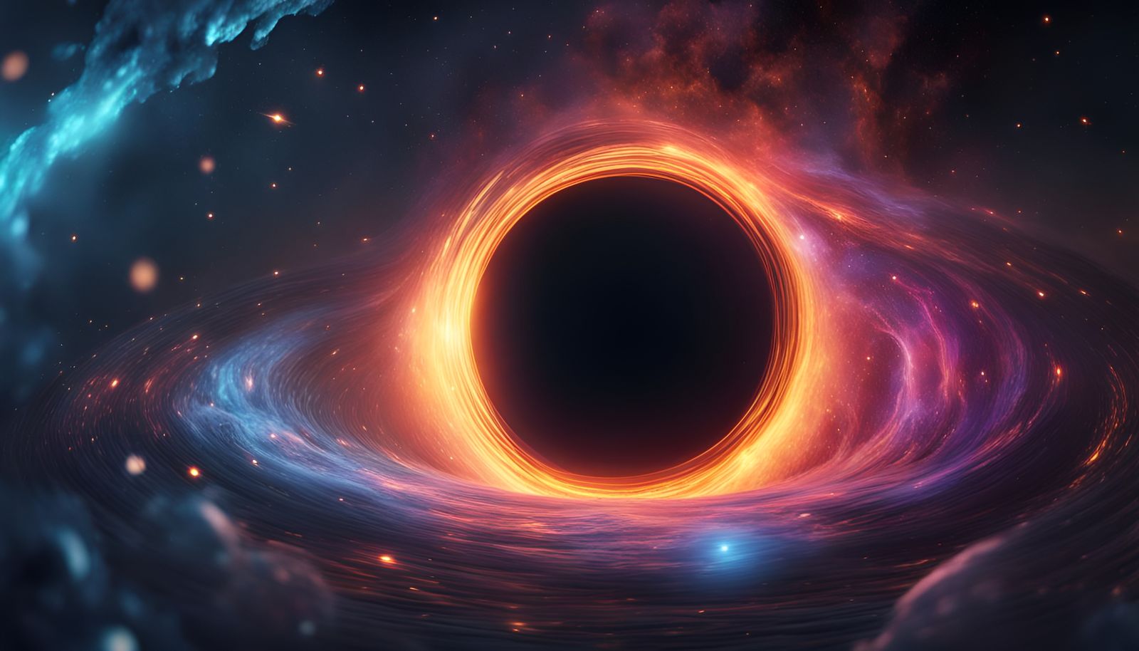 Realistic Black Hole in Colorful Deep Space