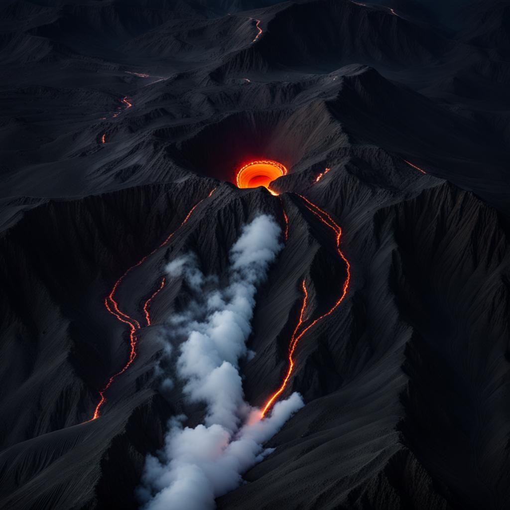 Volcanic Caldera: An Aerial Perspective