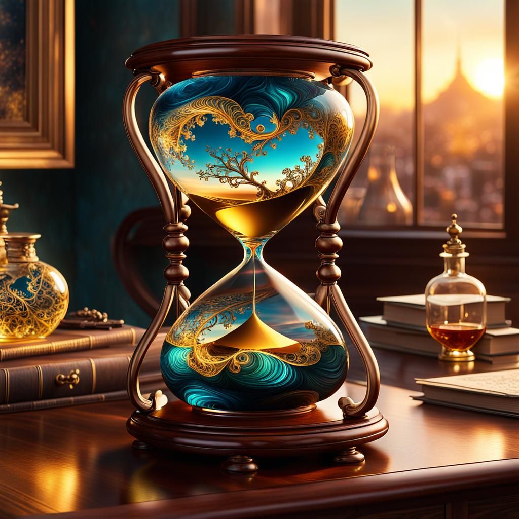 hourglass with alcohol ink effects