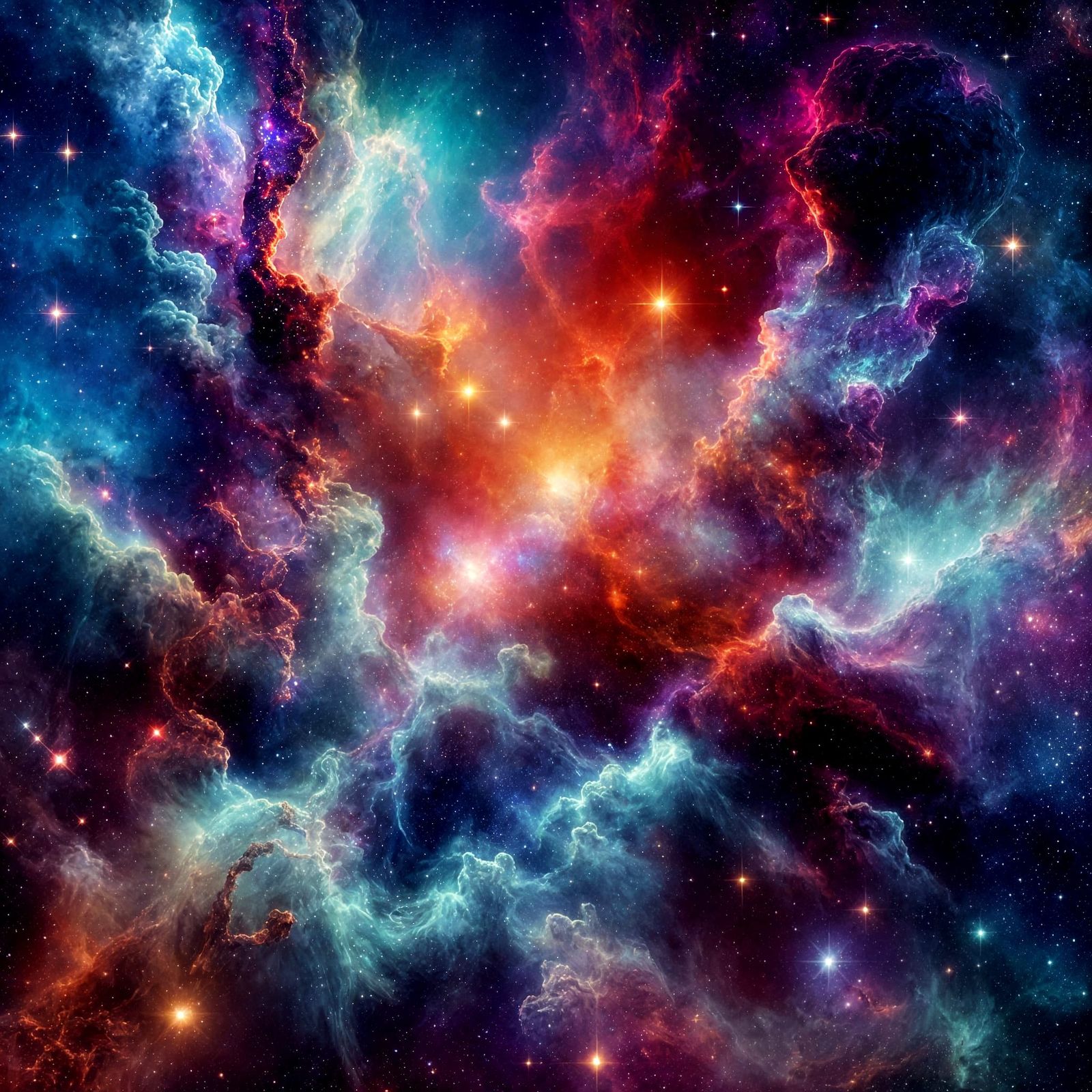 Vivid Nebula Displayed as Symbolist Mixed Media