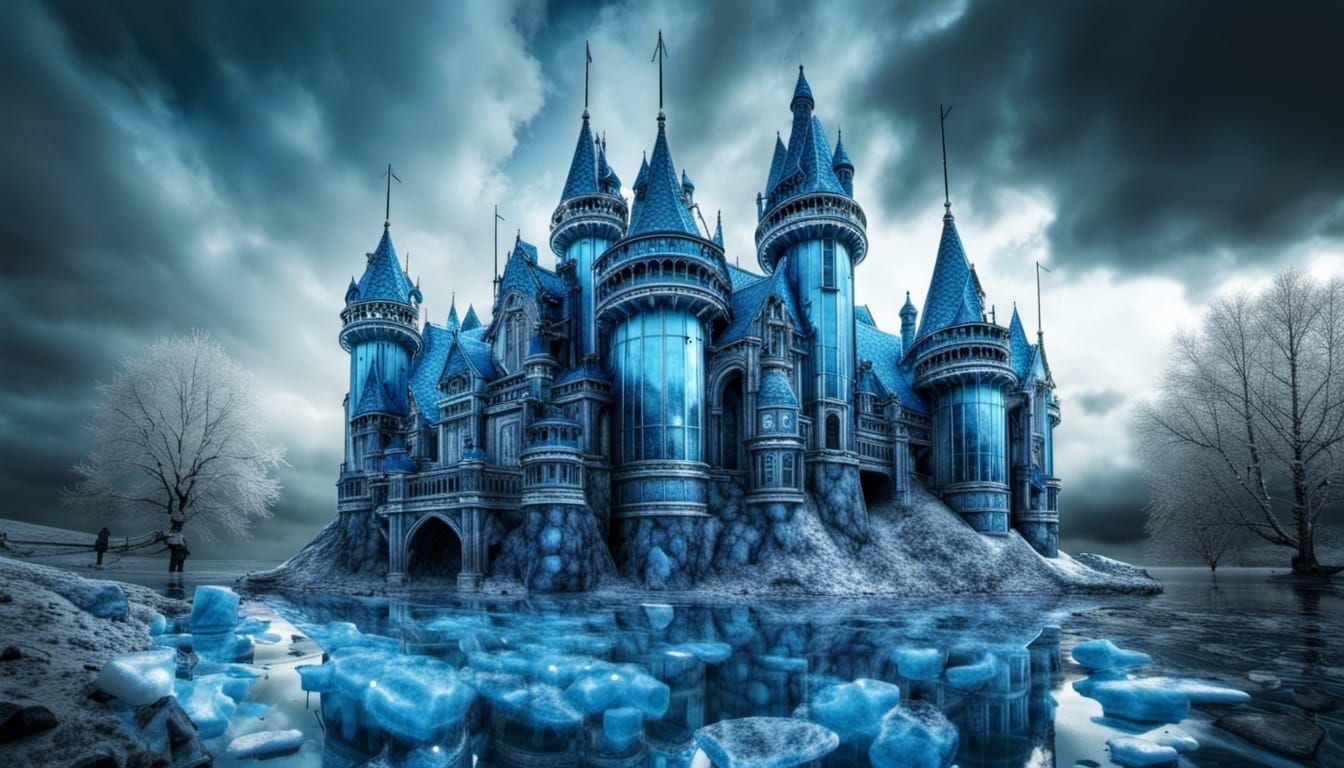 Blue Ice Castle: Hyperrealistic Cinematic Architecture