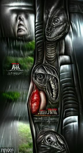 Jurassic Park as a Giger-esque Horror Poster