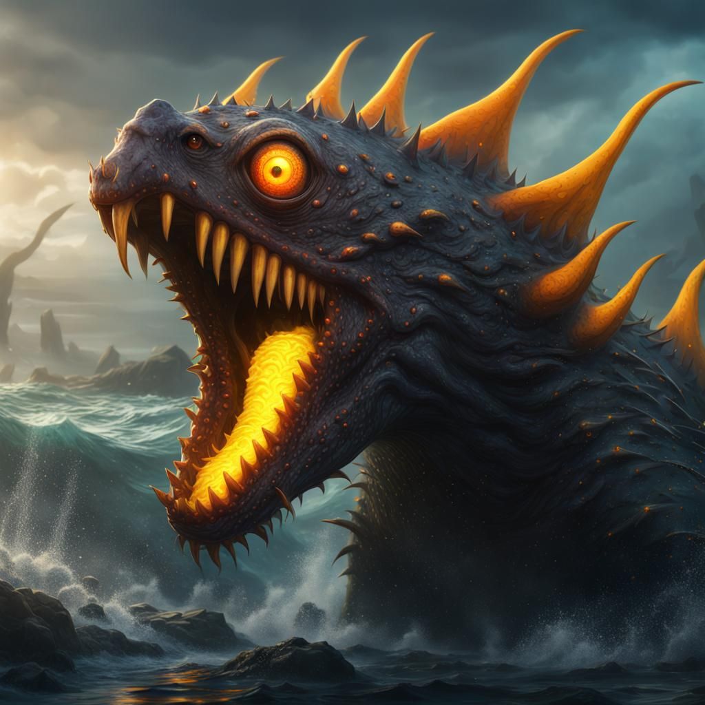 Detailed Sea Monster Concept Art in 8K