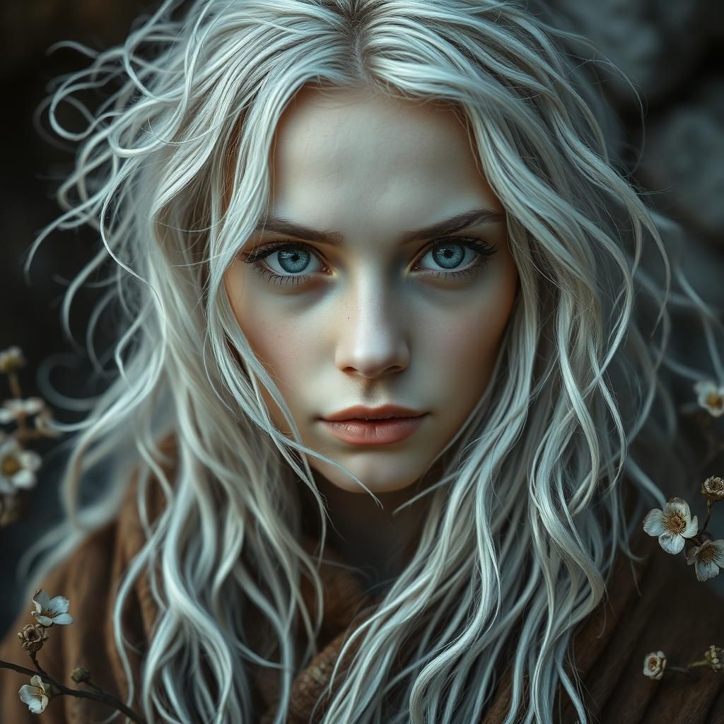 Ethereal Portrait: Serene Face in Fantasy Setting