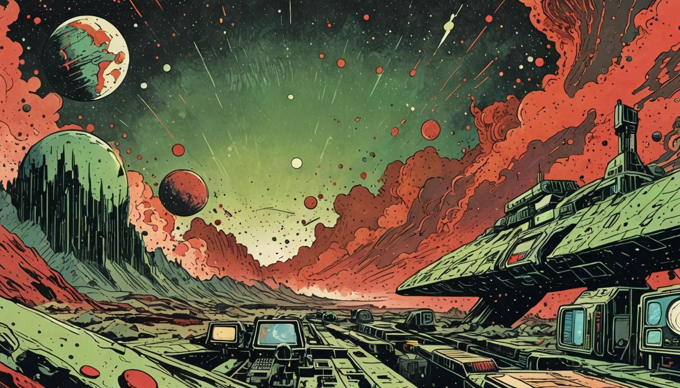 Retrofuturistic Cosmic Station Island Breaks Away from Mars....