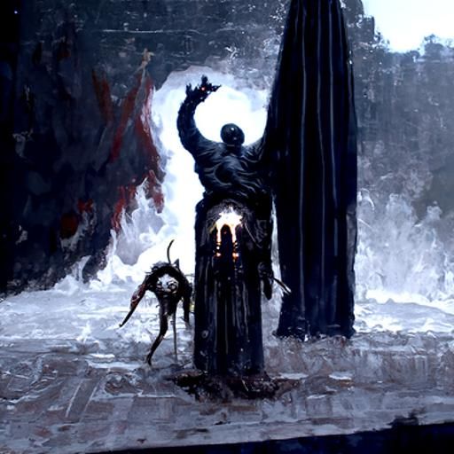 Terrifying Demon Summoning in Gothic Horror Style