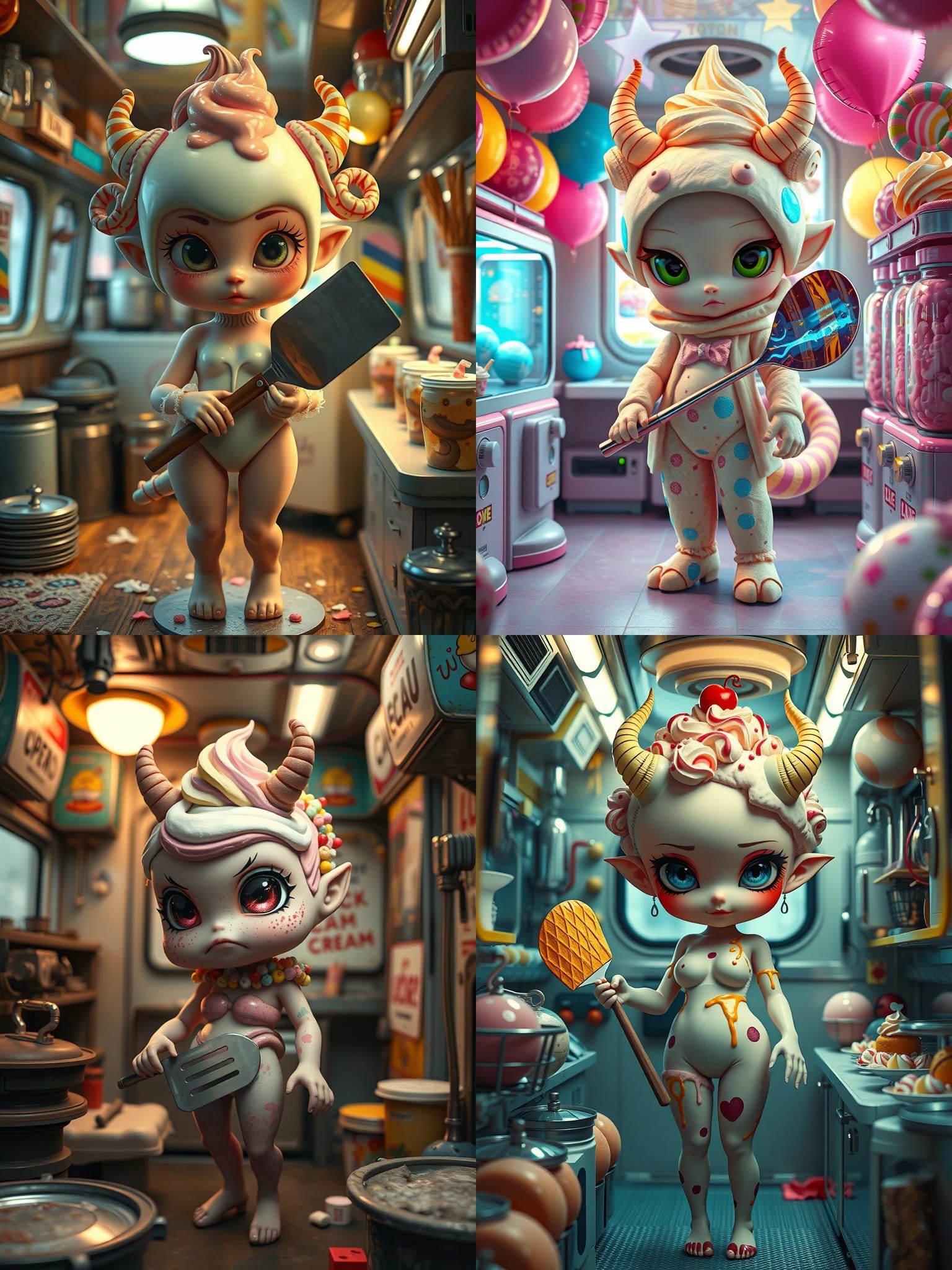 Anime Ice Cream Woman in Ice Cream Truck