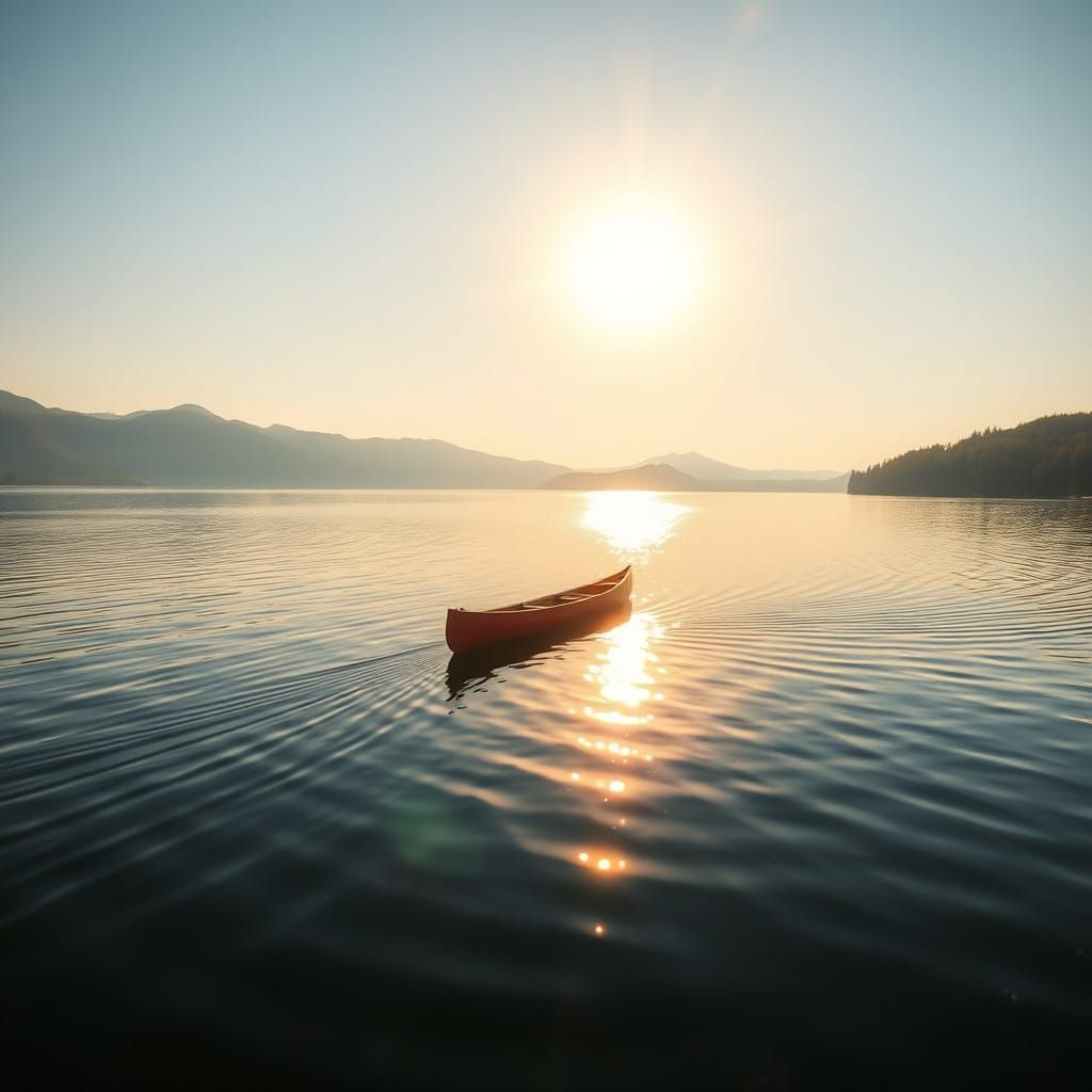Serene Reflections on a Sunlit Lake