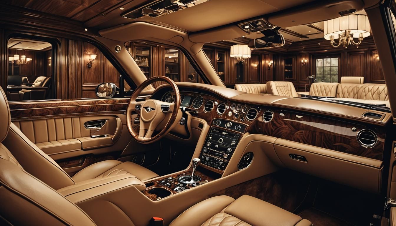 Bentley Brooklands Interior in Vintage Study, Digital Art