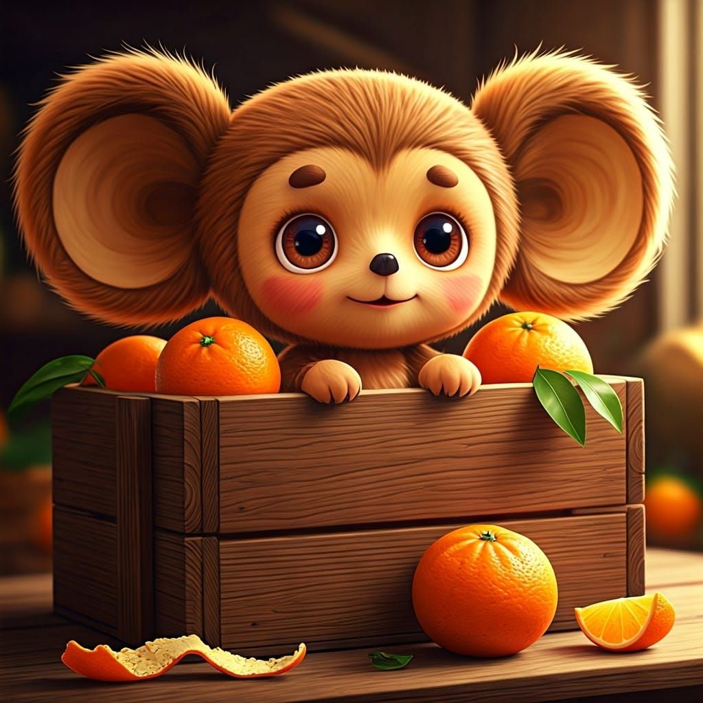 Anime Hero Sits Amidst Vibrant Oranges in Cozy Countryside S...