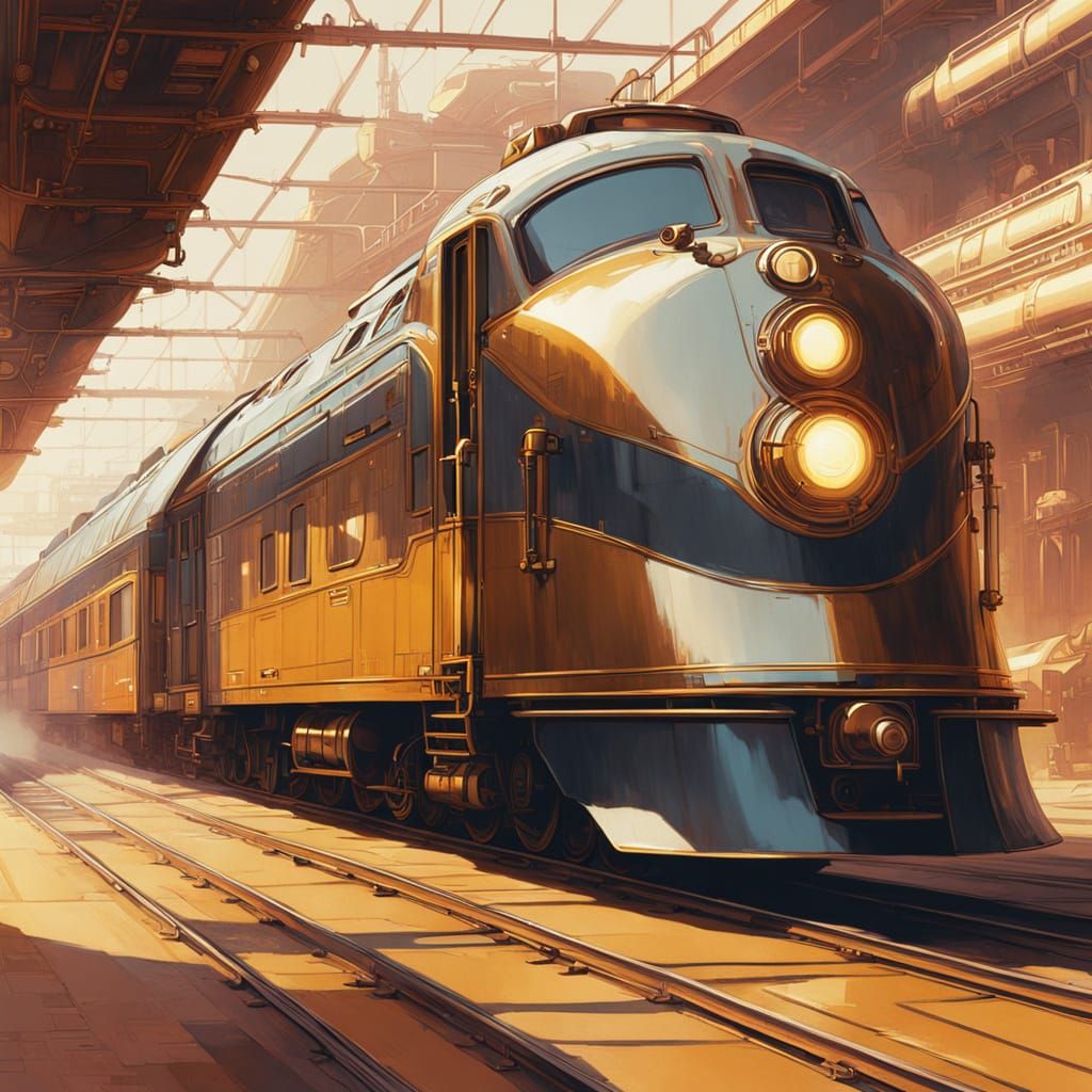 Retrofuturistic Train Travels Through Time