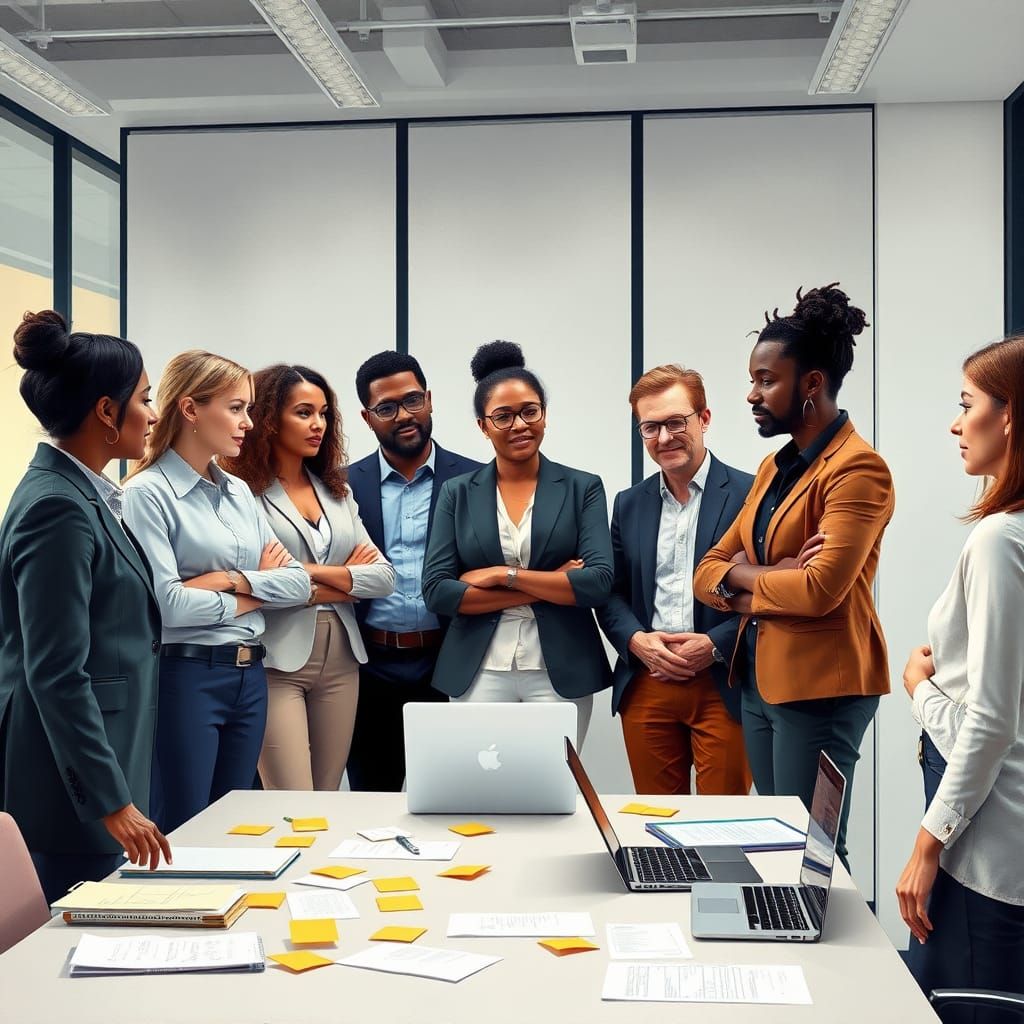 Collaborative Team in Modern Conference Room