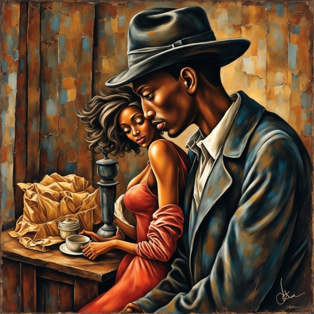 Expressionist Queen with Spirals in Neo-Impressionist Style